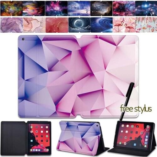 Drop Resistance Tablet Case for Apple IPad 2019 7th Gen 10.2 Inch Leather Flip Smart Case Stand Cover + Pen