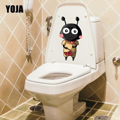 YOJA 12.1X23.7CM Cartoon Ant Image Funny Wall Sticker Toilet Decal Kids Room Decoratioon T5-1386