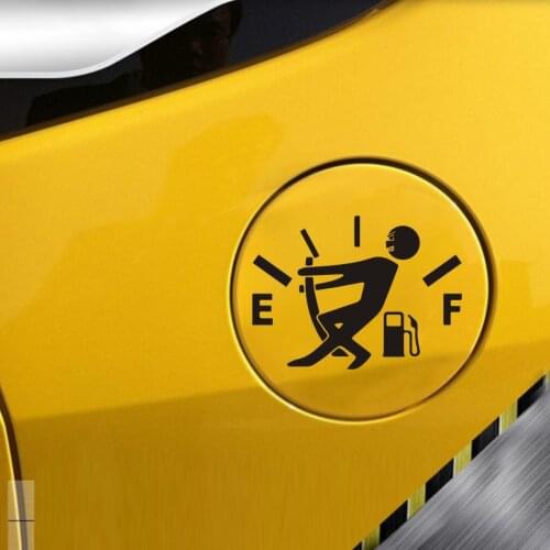 12CM*9CM High Gas Consumption Decal Fuel Gage Empty Stickers Funny Vinyl JDM Car Stickers Car Styling Black Sliver