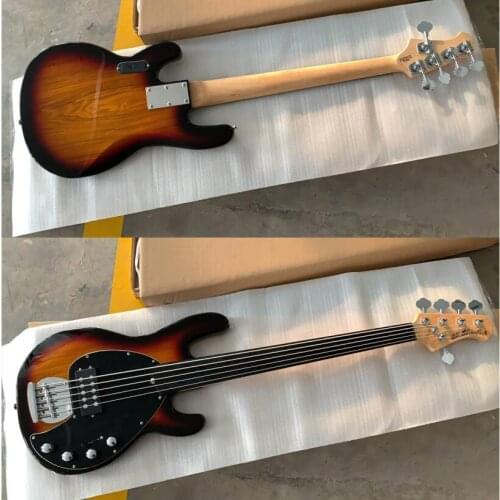 Sunset finish music man stingRay5 bass active pickups 5 strings musicman electric bass guitar rosewood fretboard fretless bass