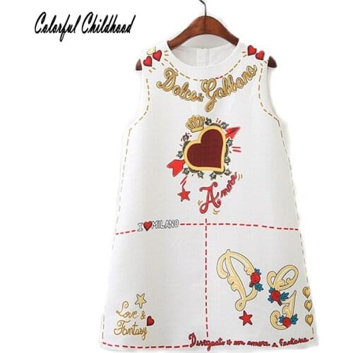 Girls Baby Dress Autumn kids Clothing Lovely heart print Vest childrens Girl Dress Christmas clothes 2-10Yrs