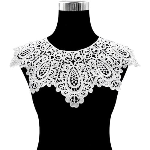 10pieces/Pack Off White Water-Soluble Lace Collar Wedding Dress Sewing Accessories DIY Materials 23*43cm V07041025