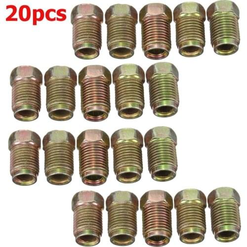 20pcs 10pcs t 10mm x 1mm Male Short Brake Pipe Screw Nuts for 3/16 Inch Metric Braking Tubes