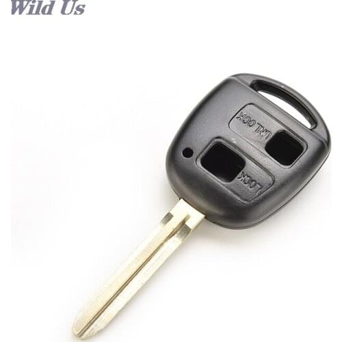 2016 Remote Key Shell Case for Toyota Avensis Yaris Auris 2 Buttons Key Cover with Button PadUncut Replacement Black