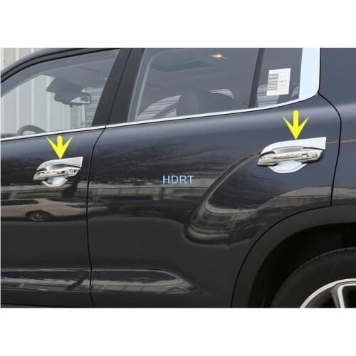 For Hyundai ix35 2018-2019 Stainless Steel 4pcs Car Door Handle Bowl Door handle Protective covering Cover Trim Car styling