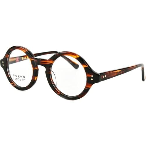 40mm ~ 61mm Antique Round Vintage Retro Leopard Tortoise shell Amber Optical Eyeglass Frame Spectacles Eyewear Rx