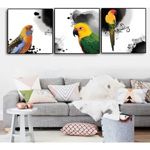 Abstract Watercolor Bird Posters and Prints Nordic Minimalist Canvas Painting Scandinavian Modern Wall Pictures Kids Room Decor