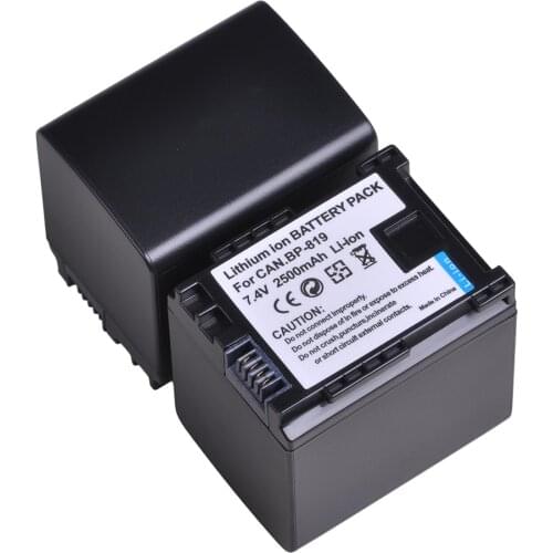 2Pc 2500mAh BP-819 BP819 Battery for Canon VIXIA HF10, HF11, HF20, HF21, HF100, HF200, HF G10, HF M30, HF M31, HF M32, HF M40
