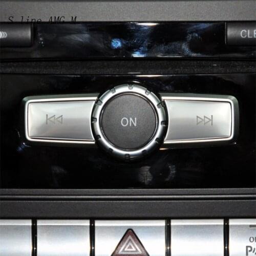 Car Styling For Mercedes Benz C E Class W204 W212 GLK X204 ML Console CD Panel Switch Buttons Volume Button Covers Stickers Trim