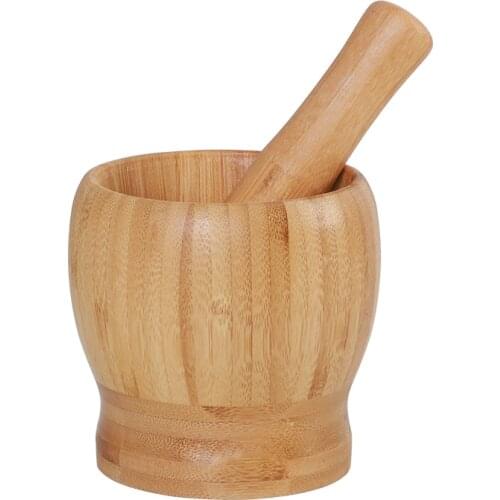 Bamboo Wood Garlic Press Crusher Squeezer Tool Masher Kitchen Tool Grinder