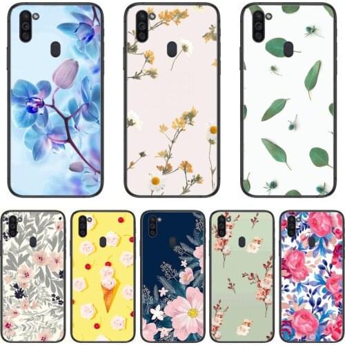 Phone Case Flower Oil Painting Colorful Mobile Phone Case Hull For Samsung Galaxy M 10 20 21 31 30 60S 31S Black Shell Art Cel