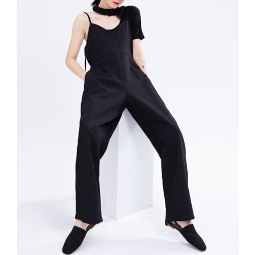 Black Jumpsuit Womens 2020 Summer New Straight Overall Casual Women Jumpsuit