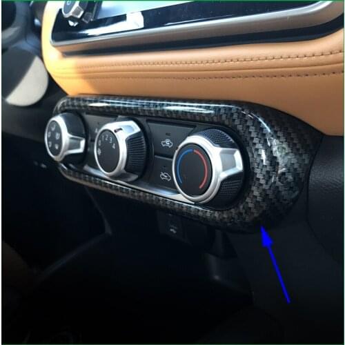 For Nissan Kicks 2017 2018 ABS Chrome Carbon Fiber Paint Air Conditioner AC Switch Control Panel Board Cover Trim Car styling