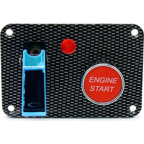 Dolity Car Marine Boat RV Start Push Button + Toggle Switch with Blue Cover Panel