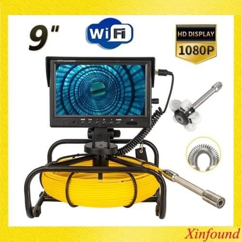 20M-120M 23mm Camera 9" Wireless Wi-Fi Pipe Inspection Video Camera,Drain Sewer Pipeline Industrial Endoscope with Meter Counter