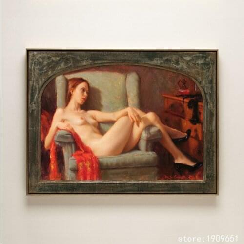 Cotton No frame classical figures nude art girl oil painting canvas printings printed on cotton wall art decoration picture