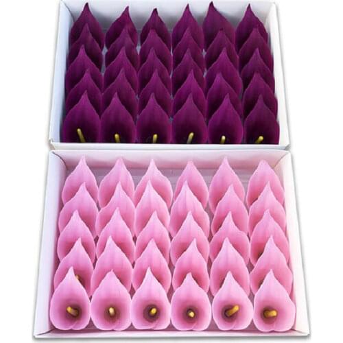 30PCS Artificial Flowers Callas Soap Flowers Head Eternal Flowers Wedding Valentine Mothers Day DIY Bouquet Materia