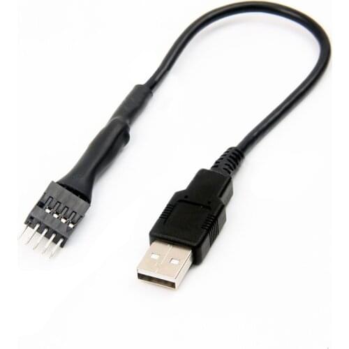 9pin Male to External USB A Male PC Mainboard Internal Data Extension Cable