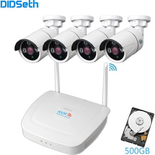 DIDSeth 4CH 1080P Wireless Security NVR Kits Wifi NVR with 4pcs 2.0MP Indoor Outdoor Nightvision Wireless IP Cameras CCTV Kit