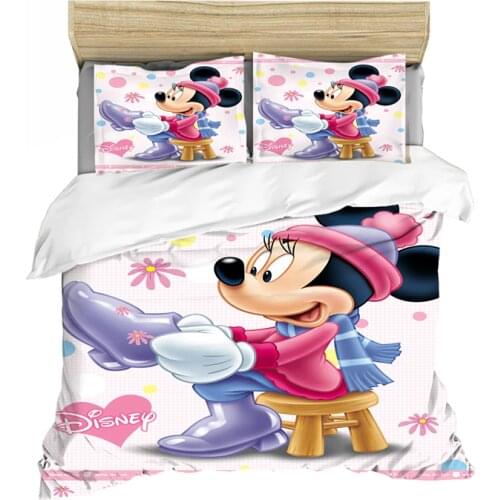 Disney Mickey Mouse Bedding Set Soft Home Textiles Bedroom Decorative Adult Children Yellow Green Duvet Quilt Cover Pillowcase