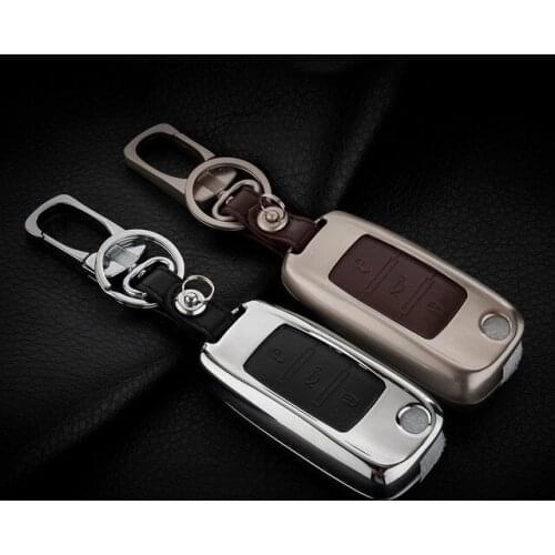 Leather Key Cover for Vw Tiguan Polo Passat Golf6 Golf 7 Mk4 Mk6 Mk7Jetta Santana R30 R36 Leather Car Key Cover Key Case