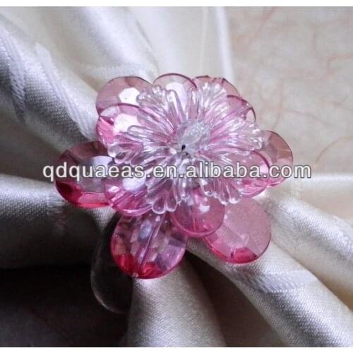 Red crystal napkin ring, bulk flower napkin holder