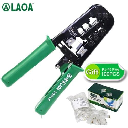 LAOA 4P/6P/8P Ratchet Crimper Network Clamp Three-purpose Portable LAN Tool Kit Wheel Contact Crimping Tool Crimping pliers