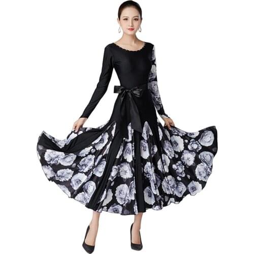 Leopard standard ballroom dress for dancing clothes rumba dress waltz dance dress tango dress modern dance ballroom dance