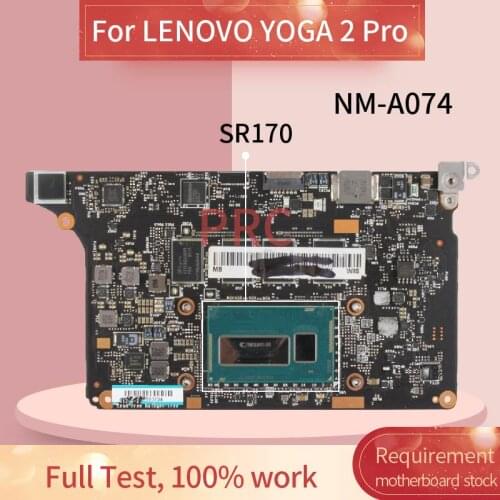 VIUU3 NM-A074 For LENOVO YOGA 2 Pro I5-4200U 8GB Laptop motherboard 5B20G38213 SR170 DDR3 Notebook Mainboard