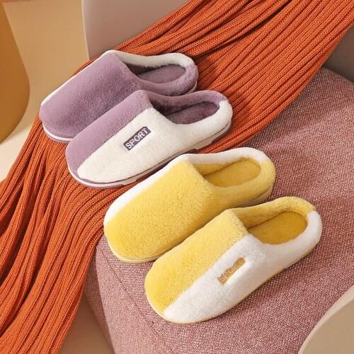 Mazefeng Brand Warm Indoor Shoes Women Thick Fur Plush Women Slippers Winter Faux Suede Home Slippers Unisex Cotton Shoes 2020