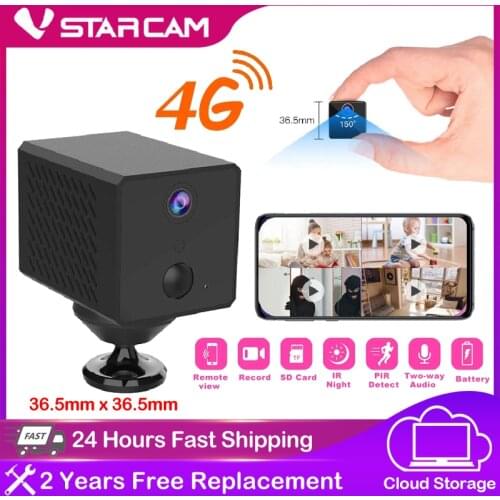 Vstarcam New 4G Sim Card Battery Mini Camera 1080P IP Camera 2600mAh Battery Camera IR Night Surveillance Security Camera CB72