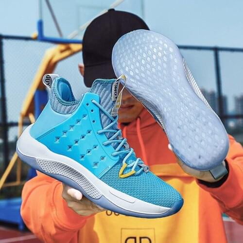 Original Mens Basketball Training Shoes Outdoor Shoes for Youth High Top Man Basketball Shoes Hard-Wearing Basketball Boots Men