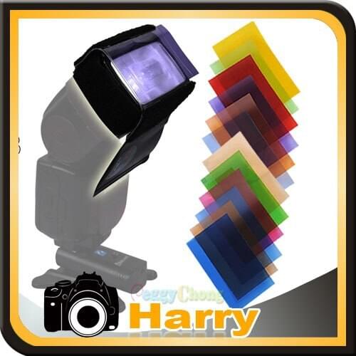 Flash diffuser Speedlite 12 Square Color Filter Kit For DSLR Camera Godox YONGNUO Flash light camera