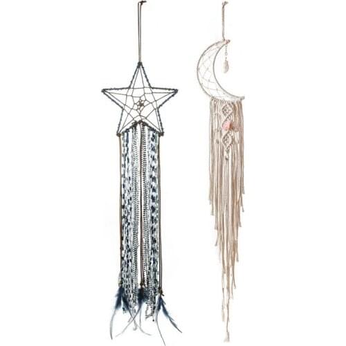 Star Moon Wind Chimes Handmade Dreamcatcher Home Hanging Craft Gift Dreamcatcher Ornament Home Decoration Accessories 2021 New