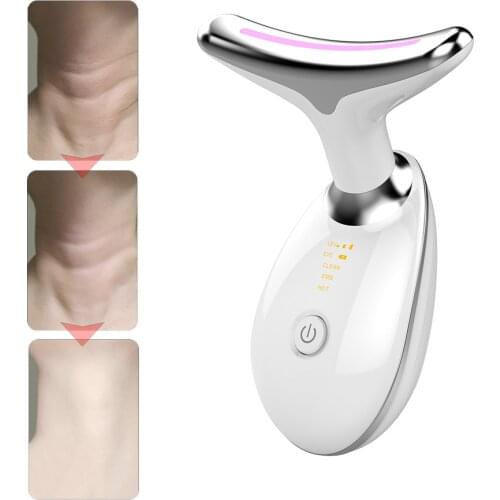 LED Photon Therapy Neck Face Lifting Anti-aging Remove Vibration Skin Tighten Reduce Double Chin Anti-Wrinkle Remove Device