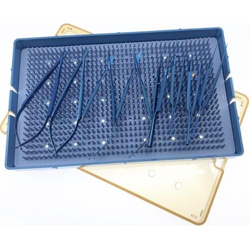 8pcs/set Eye Titanium Scissors, Needle Holder, tweezers Double eyelid tool Ophthalmic Microscopic Instruments