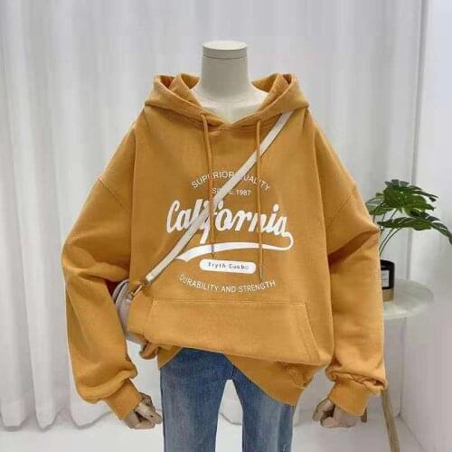 California Graphic Hoodies American Retro Oversized Thin Hoodie Women Kawaii Hoodie Long Sleeve Pocket Drawstring Casual Autumn