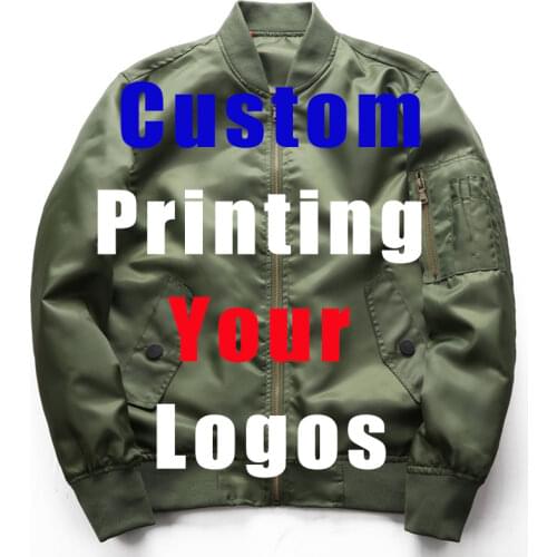 Military Jacket Outwear Men Custom Bomber Jacket Print Embroidery Logos Plus Size Pilot Army Coat Spring Baseball Flight Jackets