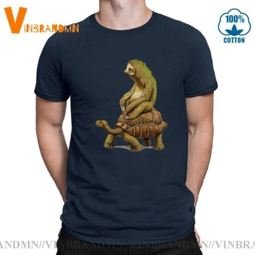 Funny Speed is Relative T-shirt Anime Sloth riding on a Turtle funny t shirt cute animals print tshirt harajuku tops hipster tee