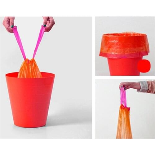 1 Roll Of 15 Multicolor Drawstring Garbage Bags Bathroom Bedroom Office Garbage Bag Sturdy And Durable Multifunctional Bag