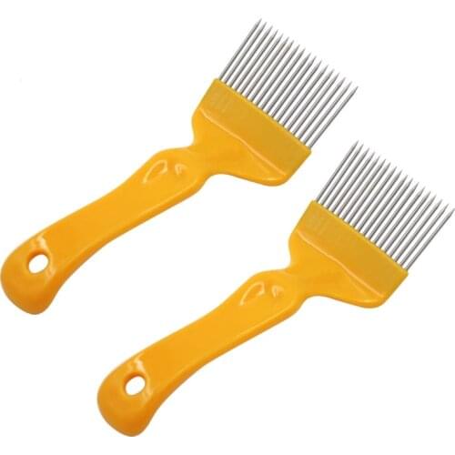 2PCS 21 Pin Stainless Steel Tines Comb Uncapping Fork Cut Honey Fork Bee Beekeeping Tools