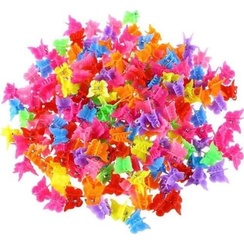 20/50/100pcs Butterfly Hair Clips Mixed Color Mini Hair Claws Barrettes Clamps Jaw Headwear Hair Styling Accessories Beauty Tool