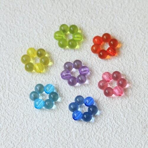 20 PCS Resin Crystal Flowers Beads For Necklace Bracelets Earrings Headwear Accessories DIY Jewelry Making