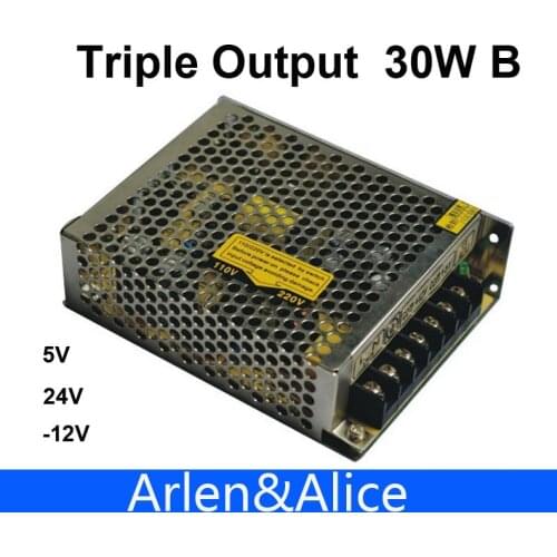 30W Triple output 5V 24V -12V Switching power supply smps AC to DC