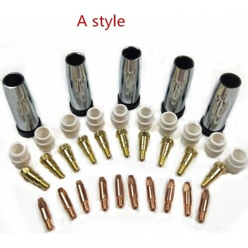 35pcs consumables Tip+electrode+shield cups swir gas ring of the Binzel MIG MAG 24KD torch use for MIG MAG welding machine