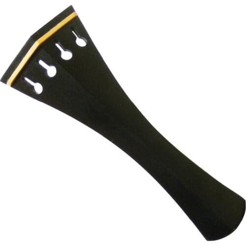 4/4 Violin Tailpiece Ebony Wood Black Hill-Style Peaked Boxwood Insert