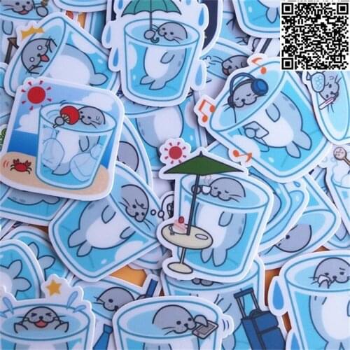 40 pcs waterproof cartoon Small seals sticker for Wall decor fridge motorcycle Bike laptop car stickers figure toys no repeat