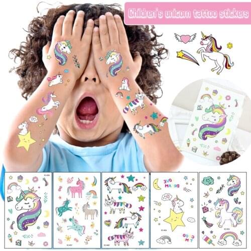 8pc Cute Cartoon Unicorn Waterproof Tattoo Cute Cartoon Fun Stickers Kids Children Body Art Waterproof Temporary Tattoo Stickers