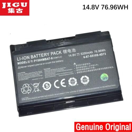 JIGU 14.8V 76.96WH 6-87-X510S-4D7 P150HMBAT-8 Original Tablet Battery For CLEVO P150 P150EM P170HM3 P170HM X511 Series
