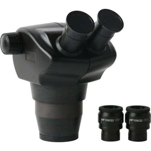 8X-50X Continuous Zoom Parfocal Binocular Stereo Microscope Head WF10X-22MM Eyepiece Rubber Eye-Guards
